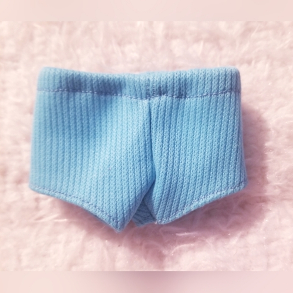 Teal Ribbed Barbie Doll Shorts Vintage